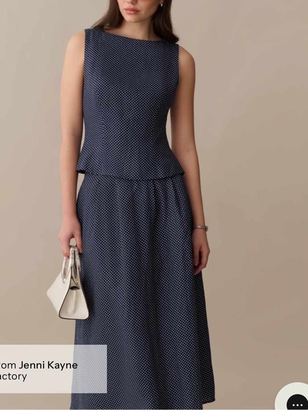 O. P. T. Few Moda Aveline Linen Set - Navy Polka Dot